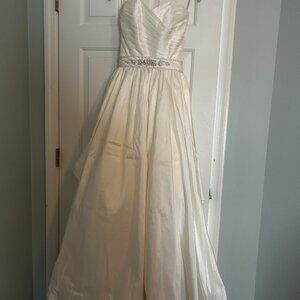 Wedding Gown with Veil and Beaded Belt from Bridal Warehouse